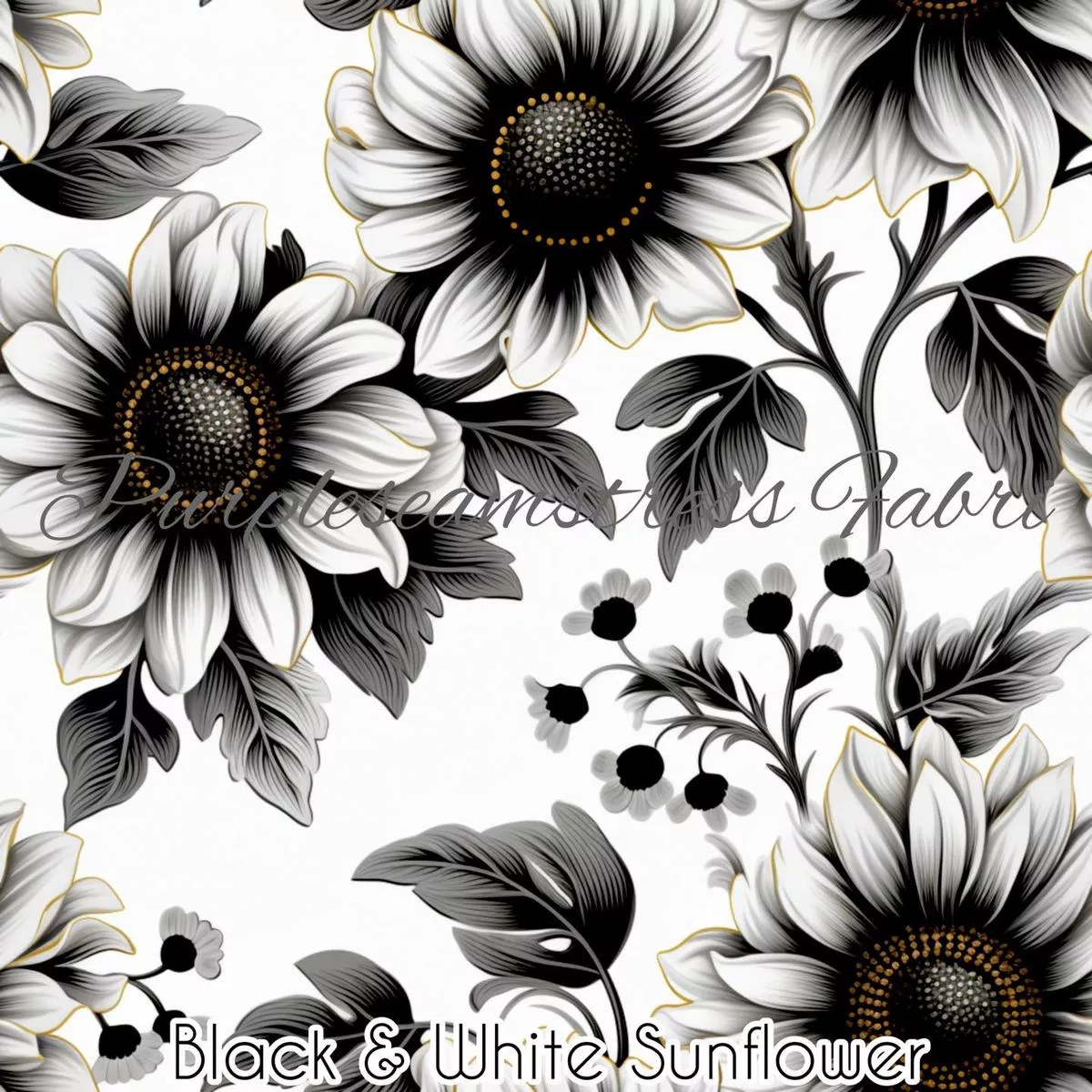 Black & White SunflowerFab…