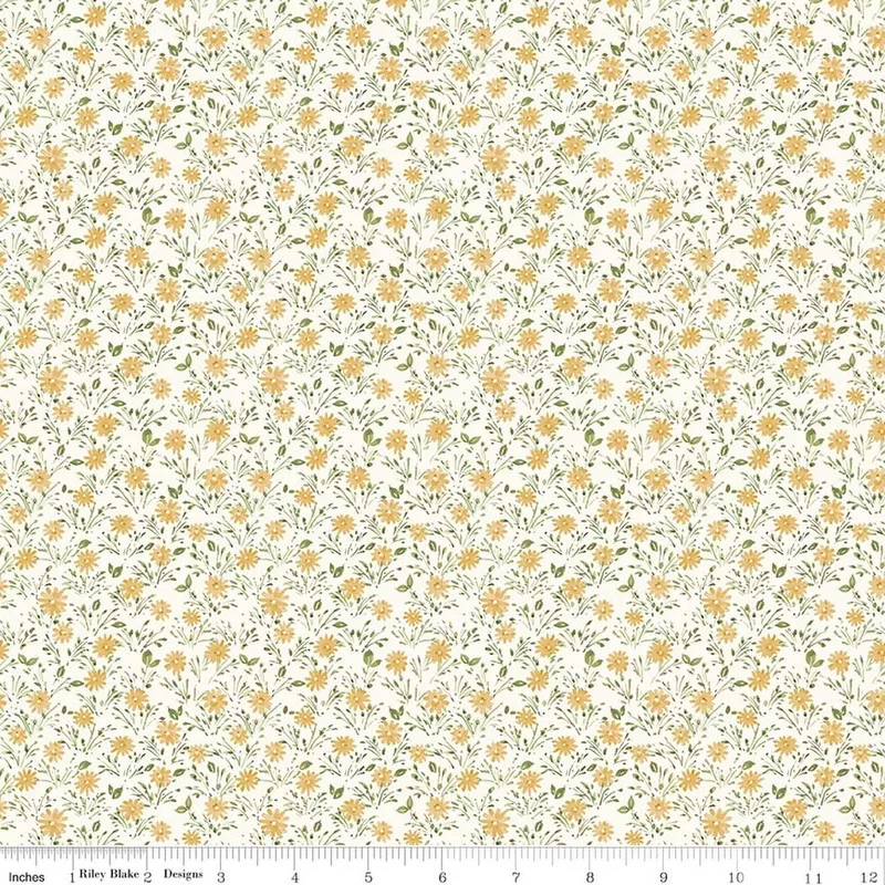 Blissful Moments Daisies Honey Quilt Fabric