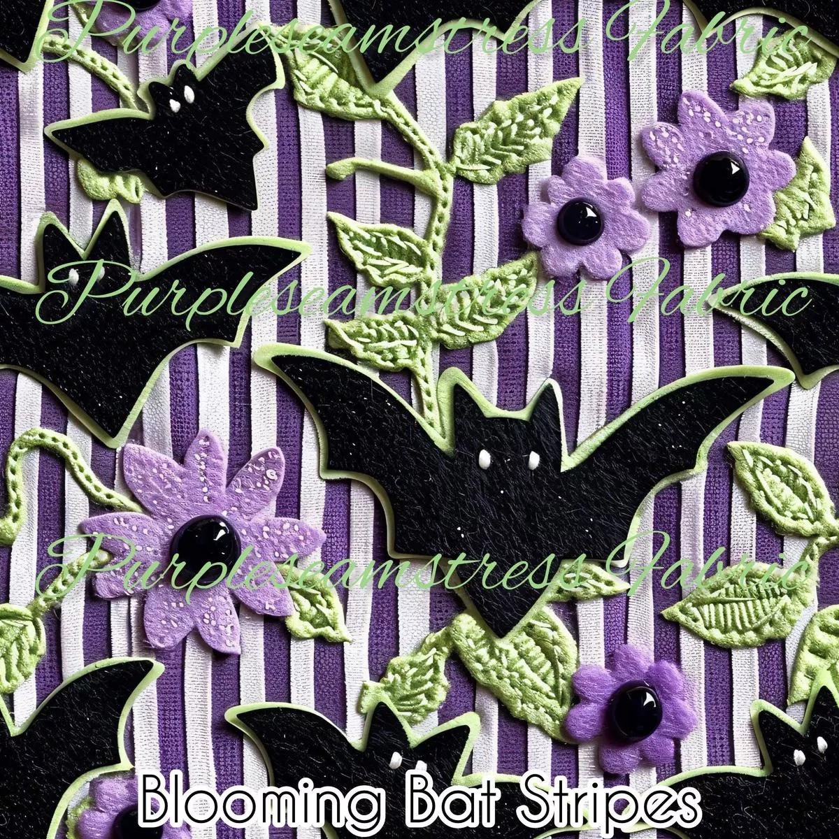 Blooming Bat StripesFabric