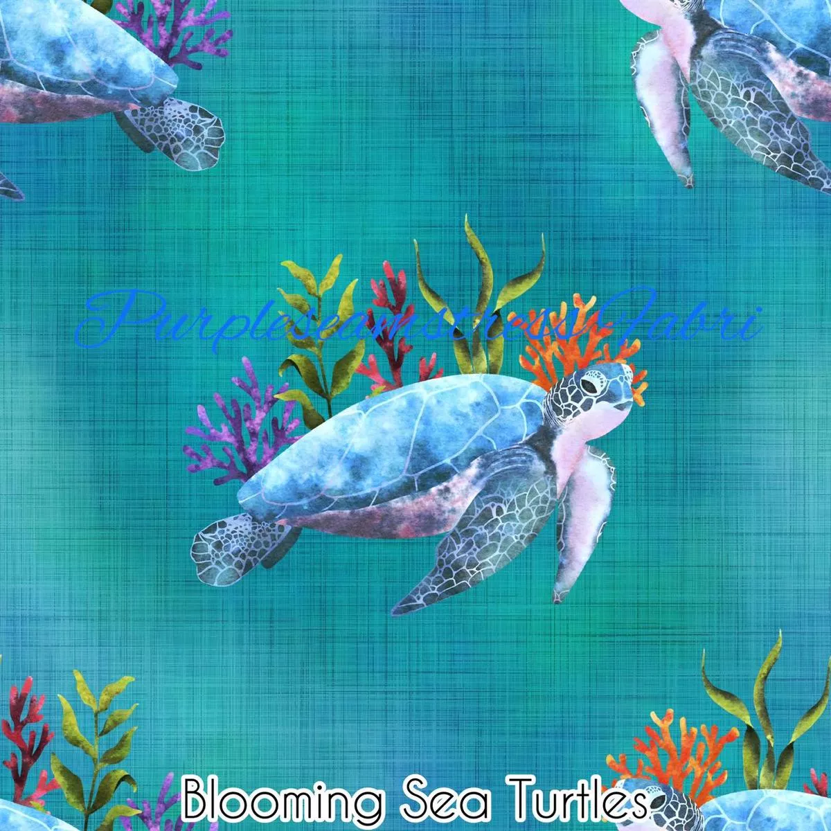 Blooming Sea TurtlesFabric