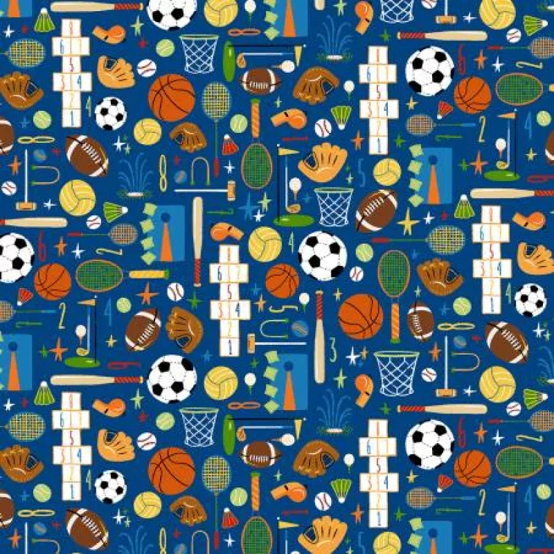 Blue Backyard All Star Fun & Games | Minky