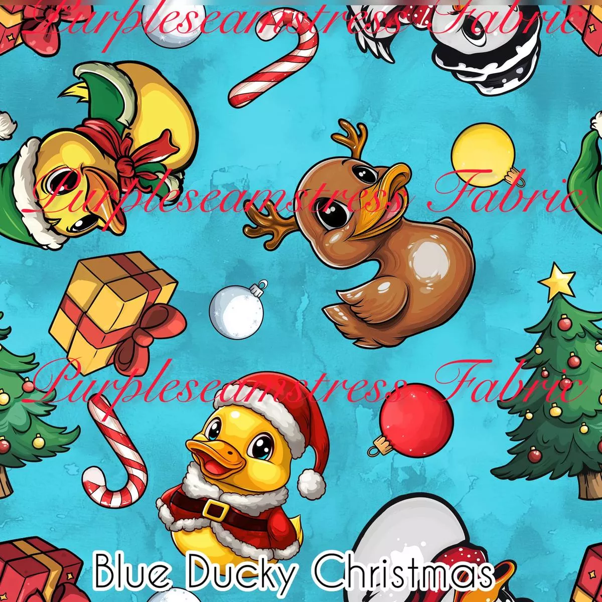Blue Ducky ChristmasFabric