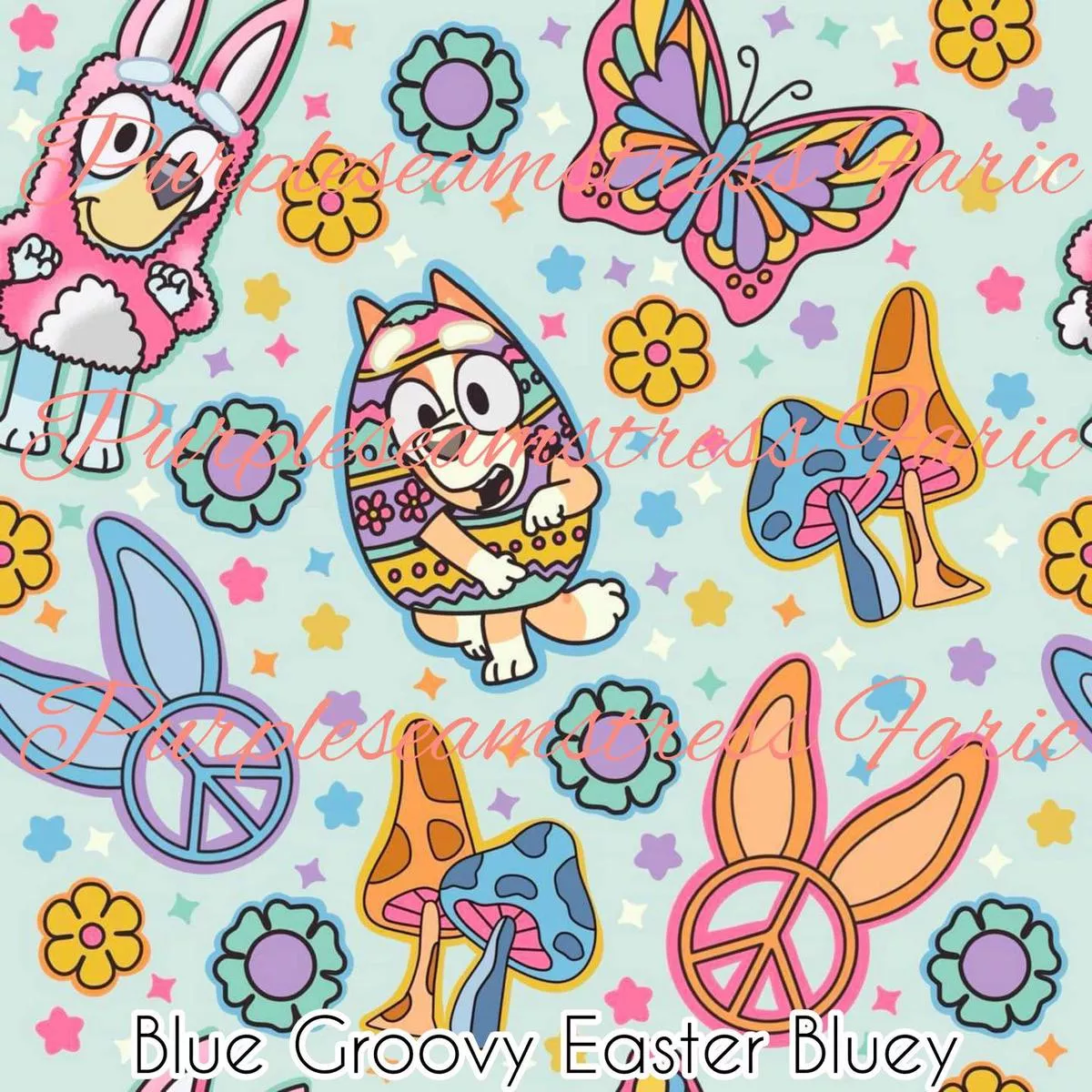 Blue Groovy Easter BlueyFabric