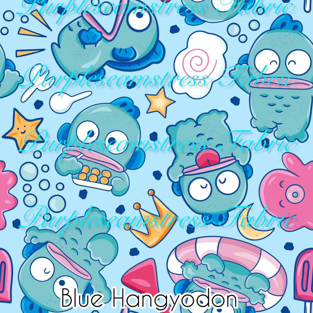 Blue HangyodonFabric