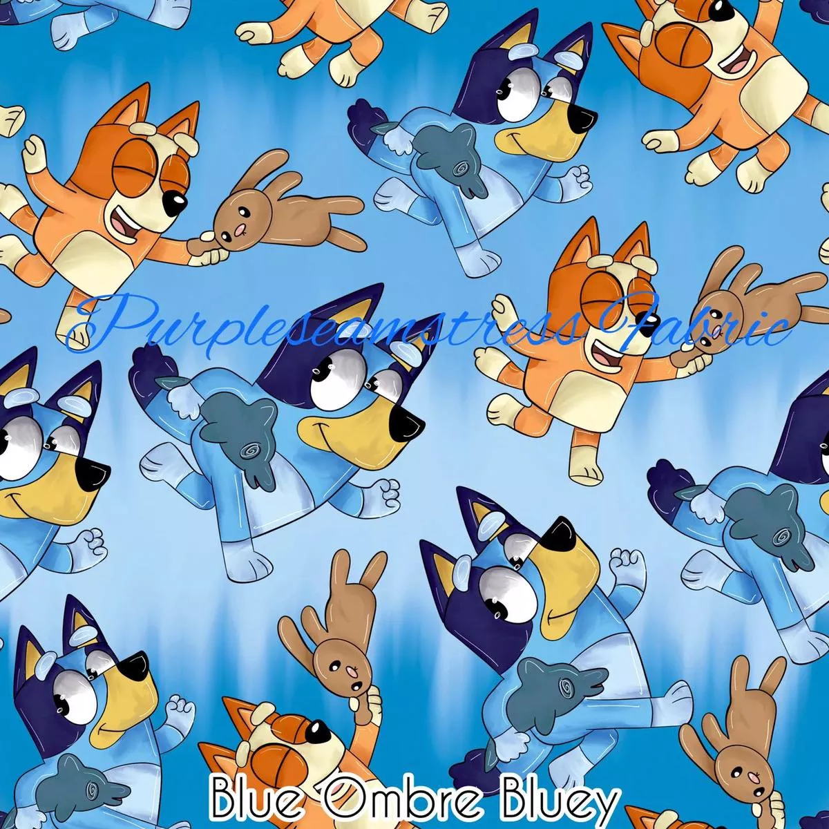 Blue Ombre BlueyFabric