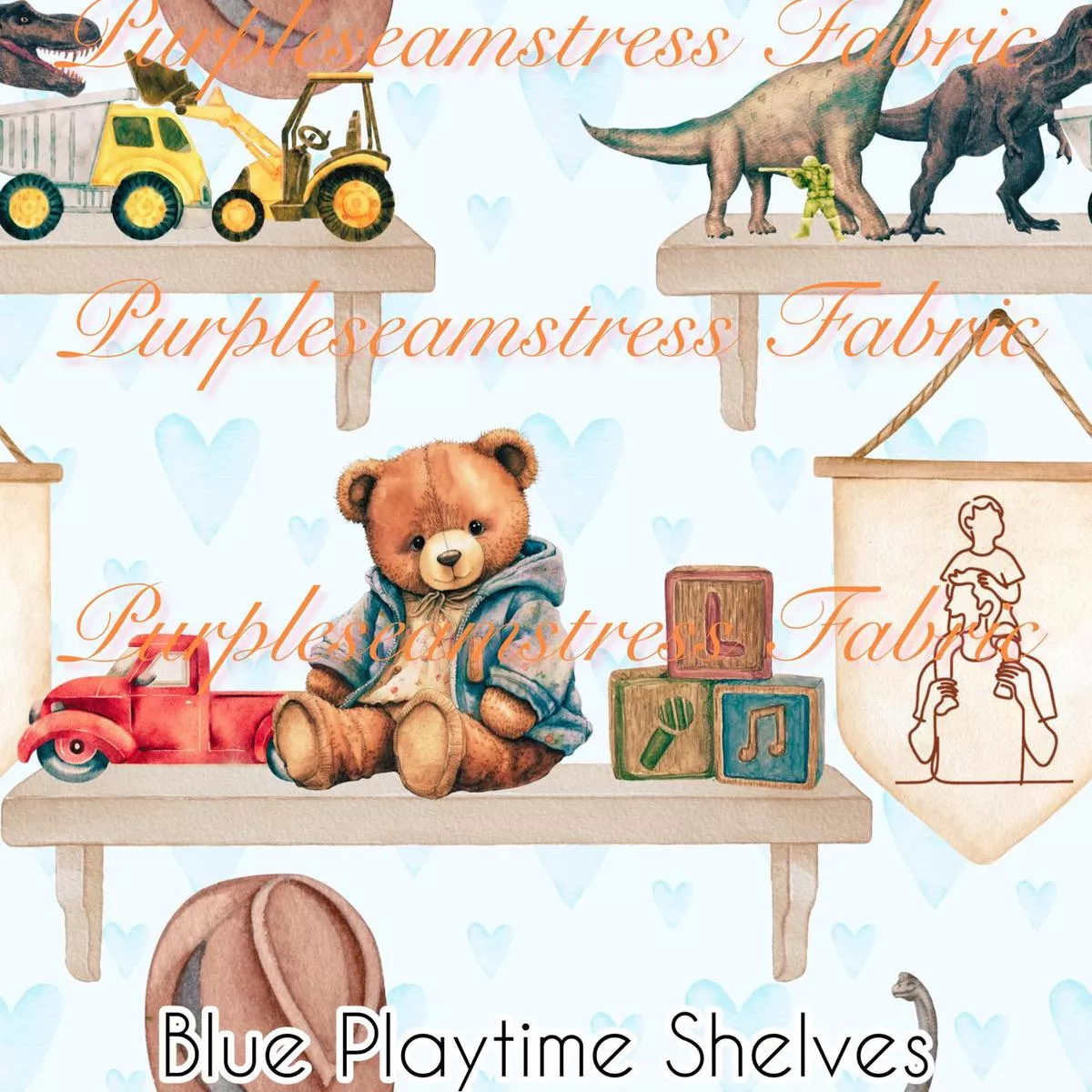 Blue Playtime ShelvesFabric