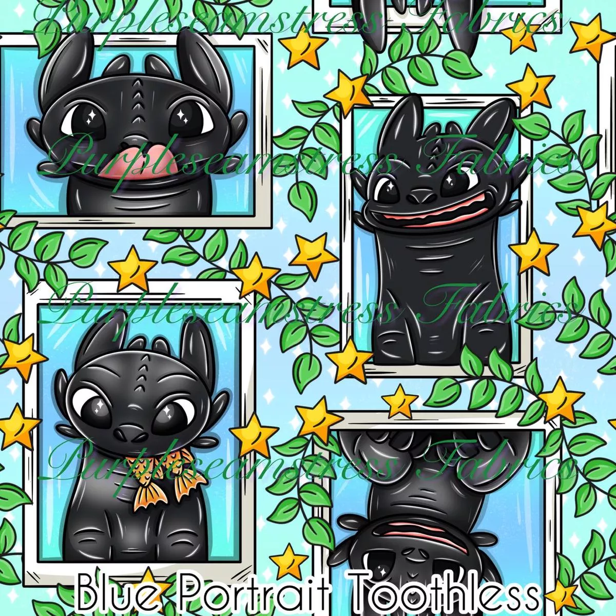 Blue Portrait ToothlessFabric
