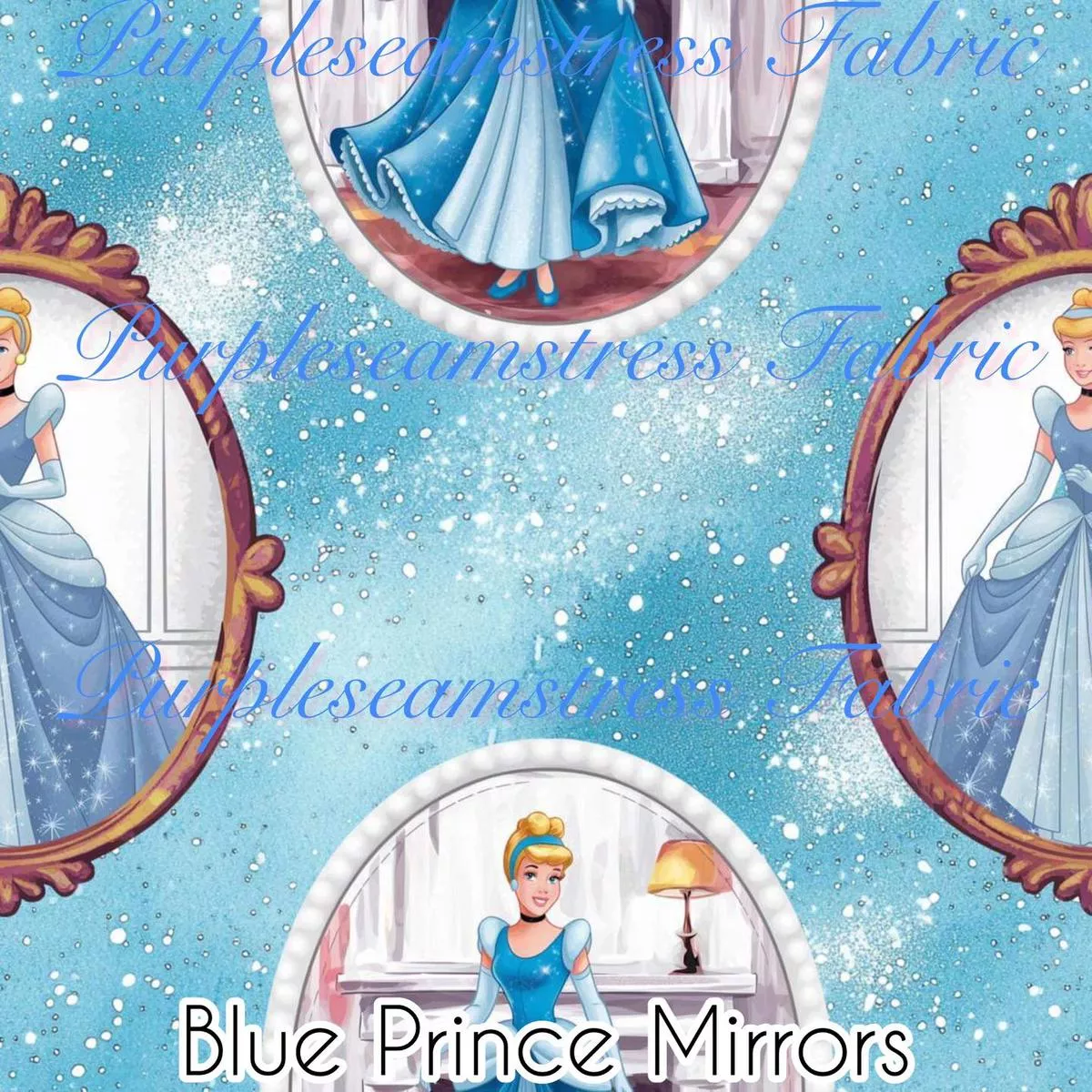 Blue Princess MirrorsFabric