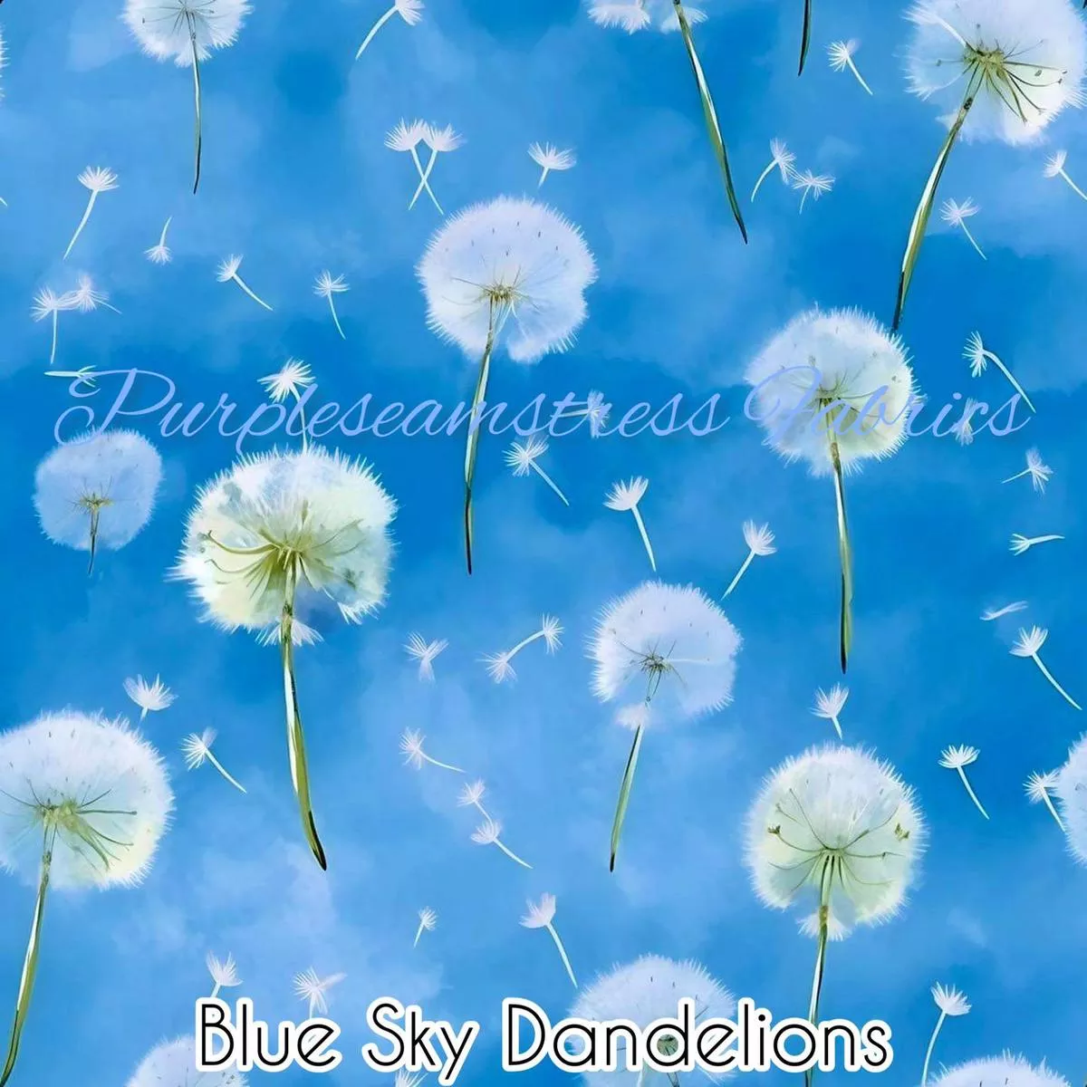 Blue Sky DandelionsFabric