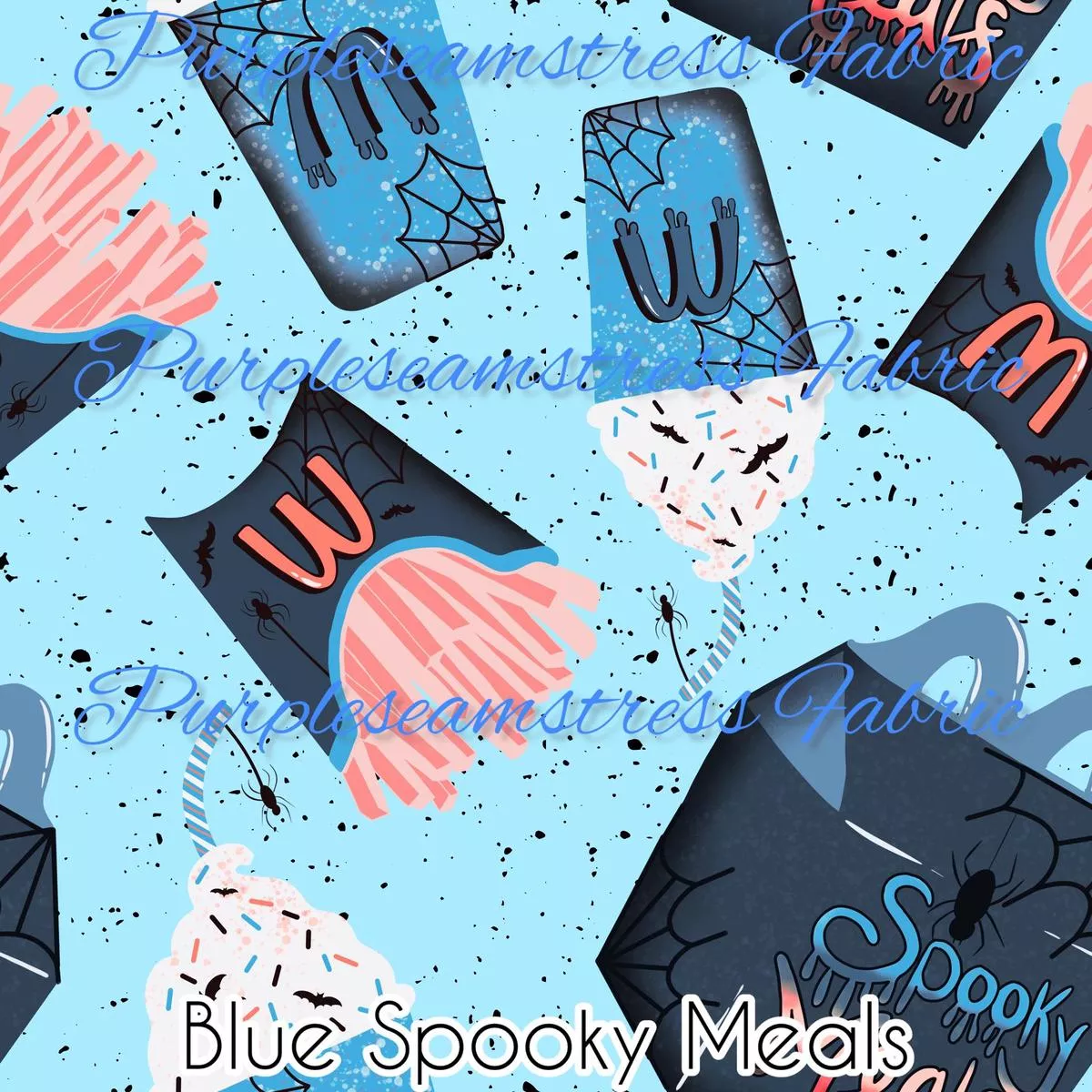 Blue Spooky MealsFabric