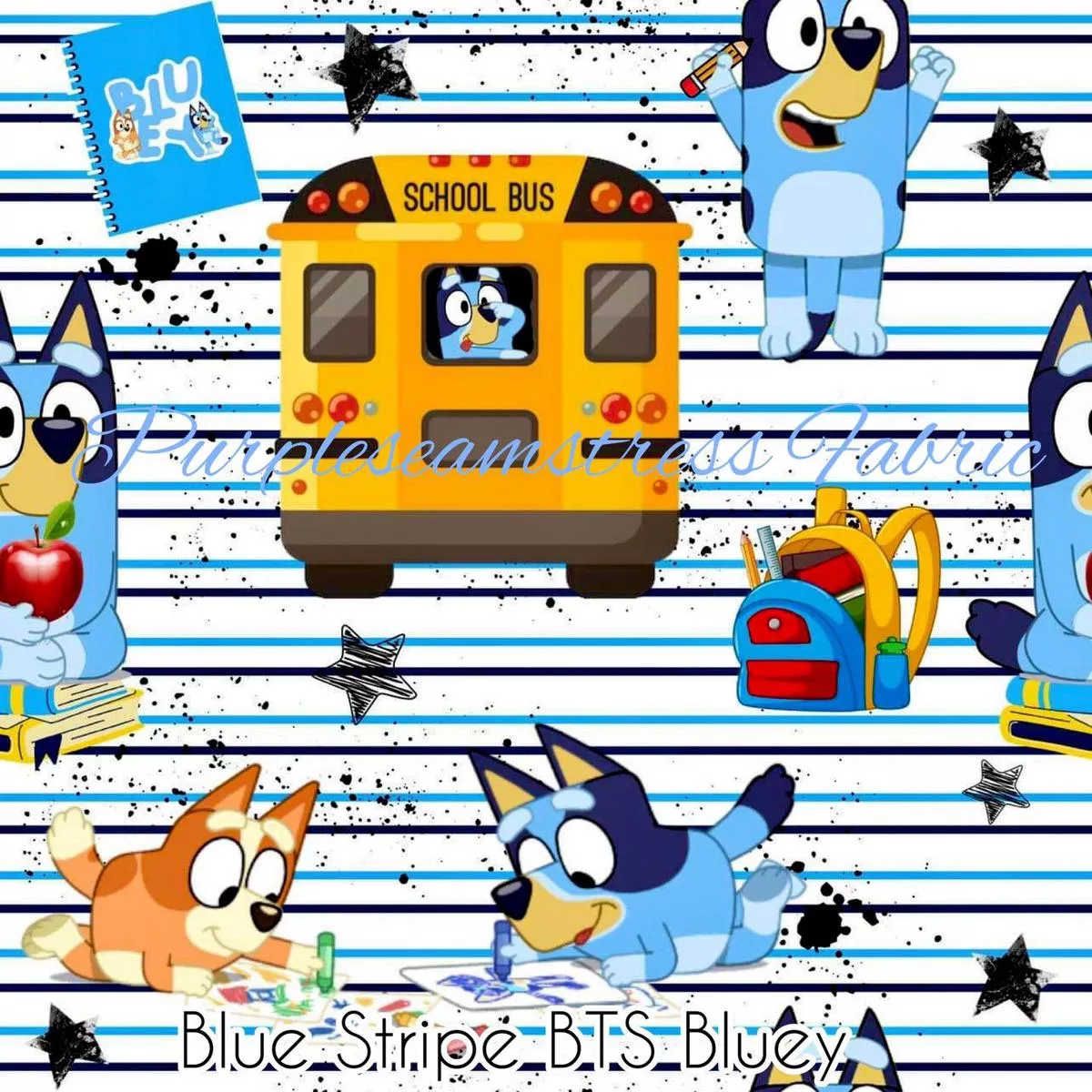 Blue Stripe Back To School Bluey …
