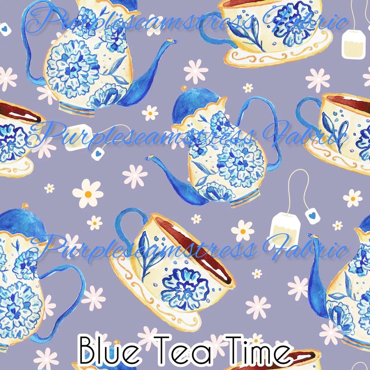 Blue Tea TimeFabric
