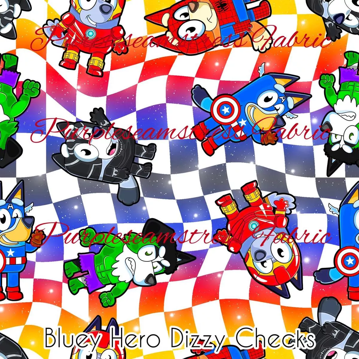 Bluey Hero Dizzy ChecksFabric
