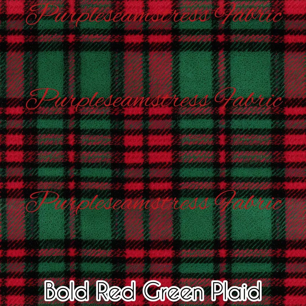 Bold Red Green PlaidFabric