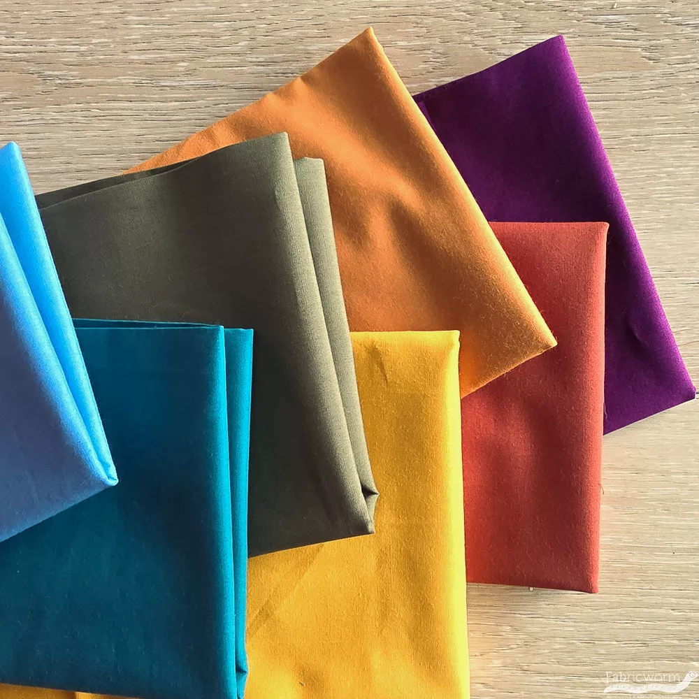 Boogie Van Bundle7 Birch Organic Solid Fabrics | Eco-Friendly Quilting Cotton