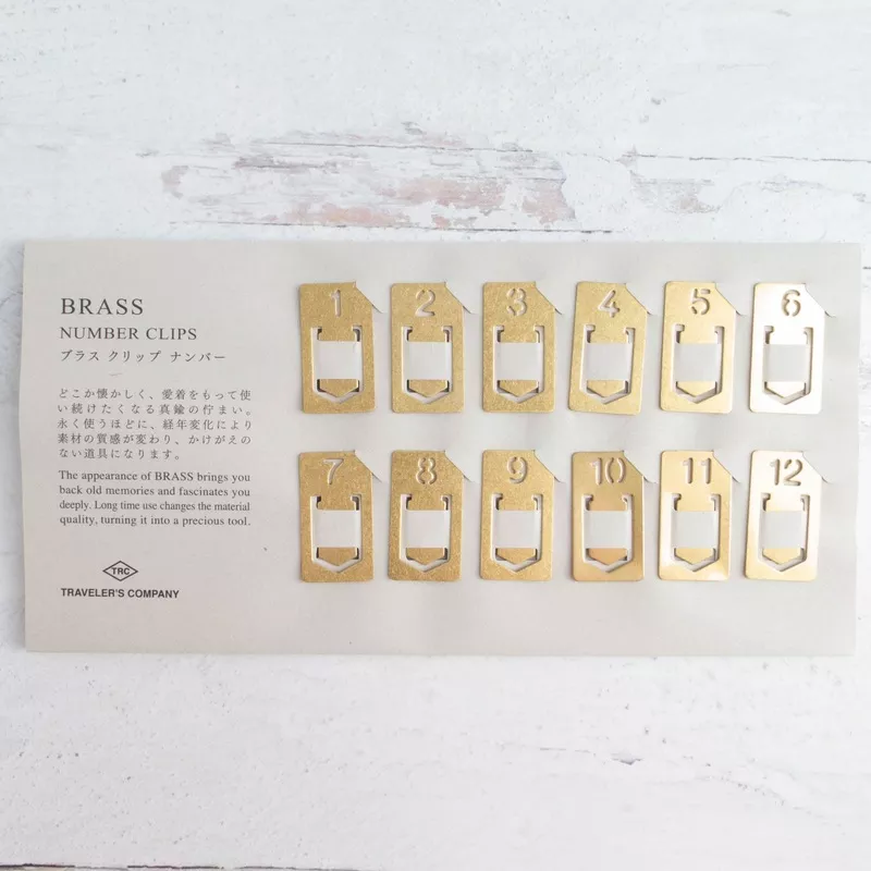 Brass Numbered Clips