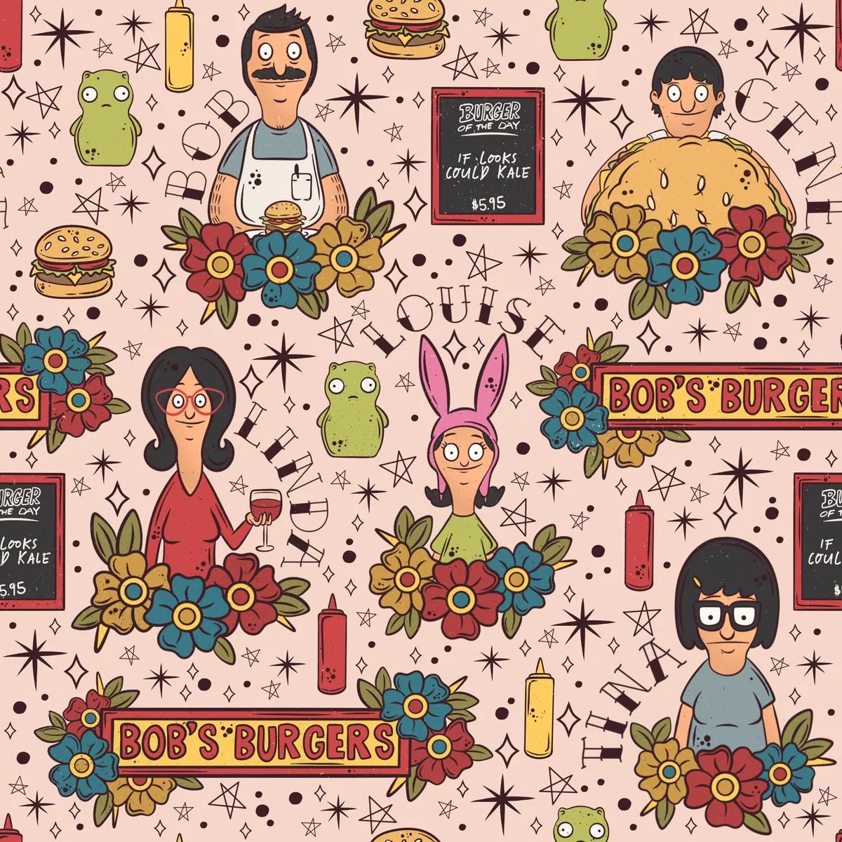 Bs Burger TattoosFabric