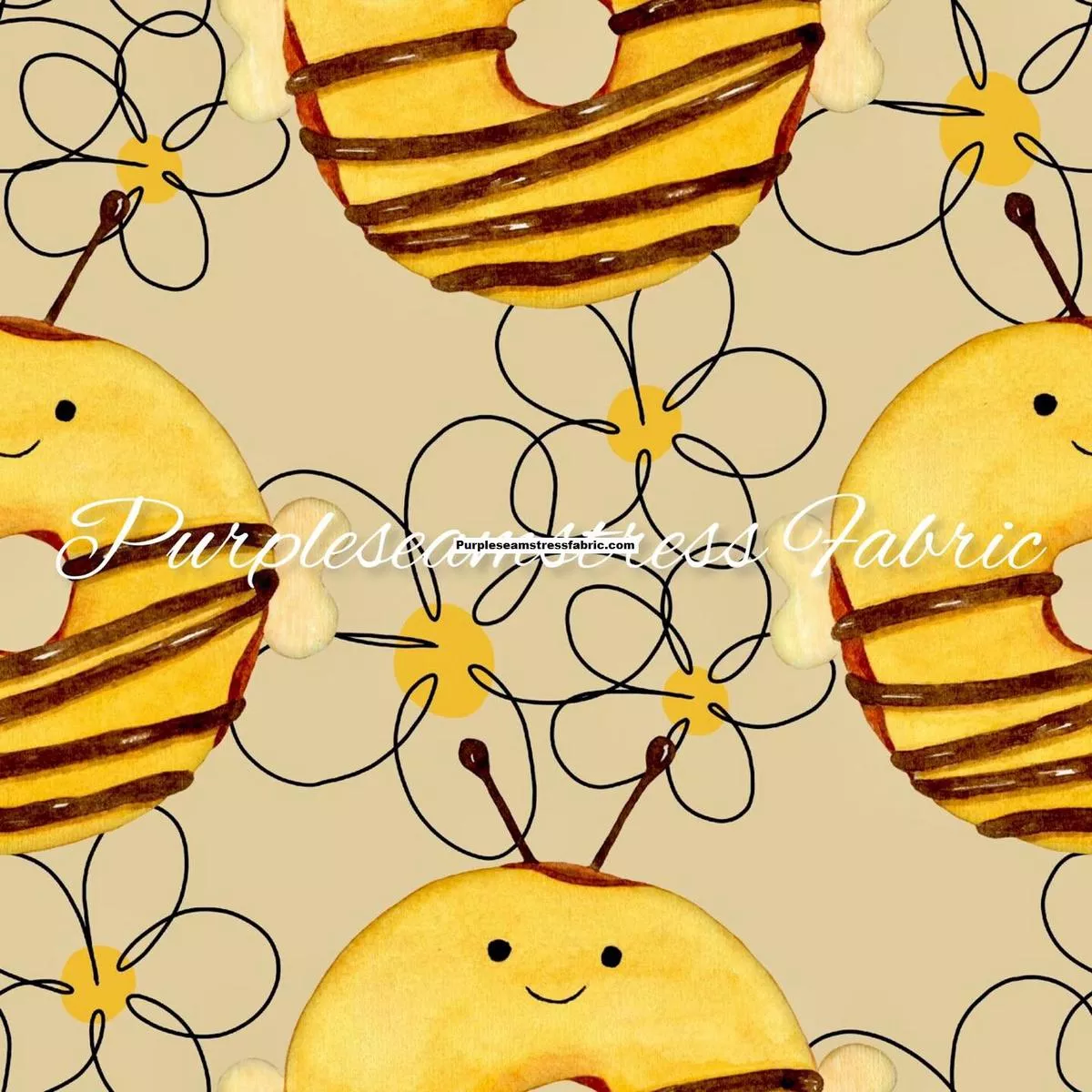 Bubble Bee DonutsFabric