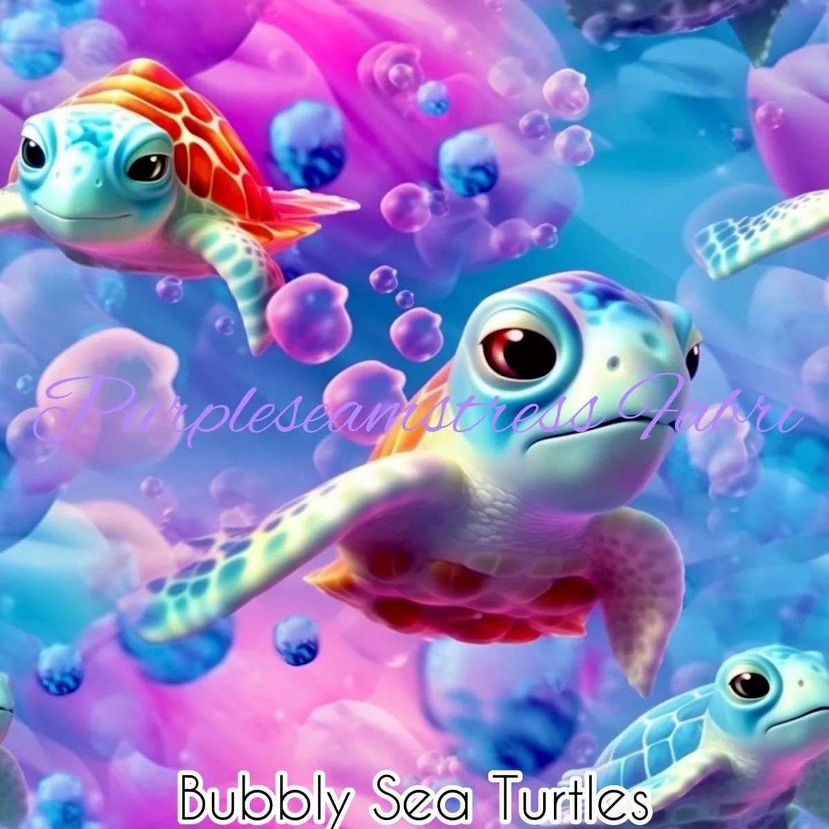 Bubbly Sea TurtlesFabric