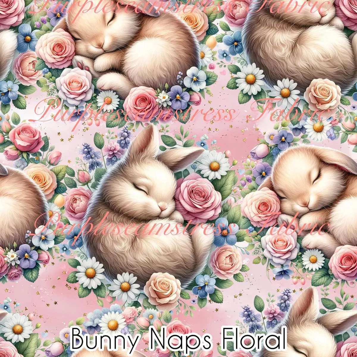 Bunny Naps FloralFabric
