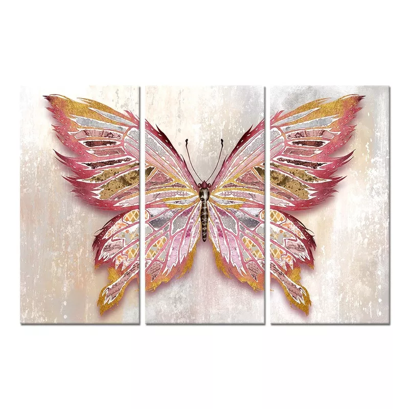 Butterfly Canvas Wall Art3-Panel Set Multi