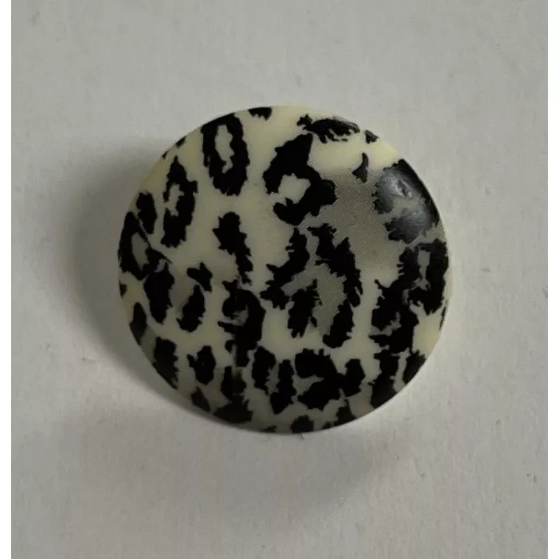 Button-Poly 20mm Black Leopard