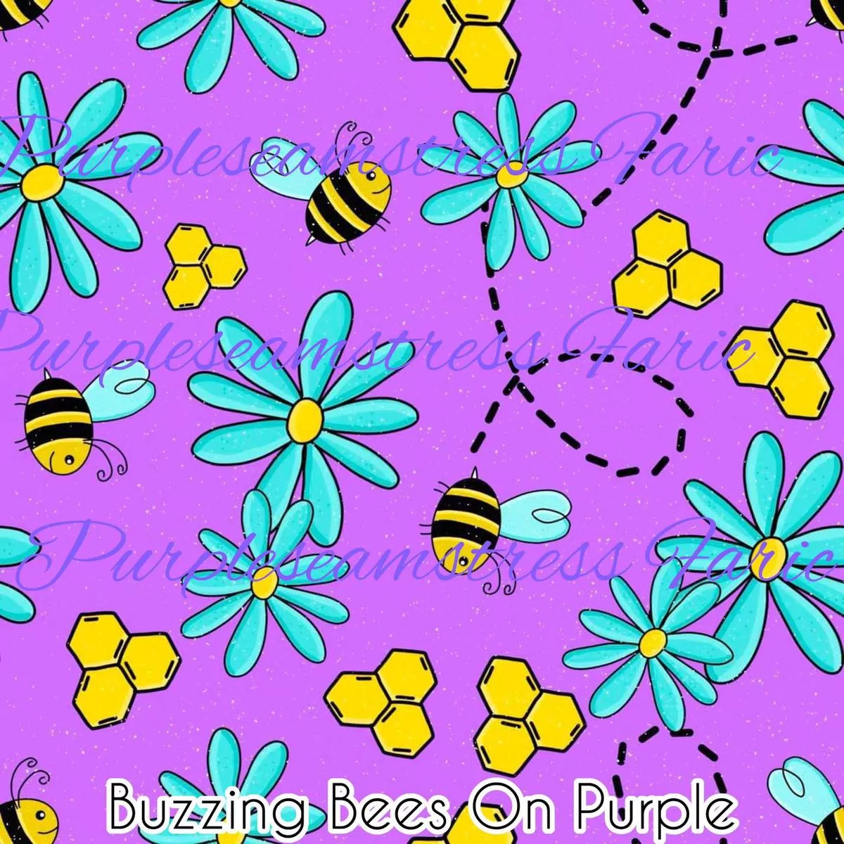 Buzzing Bees on PurpleFabric