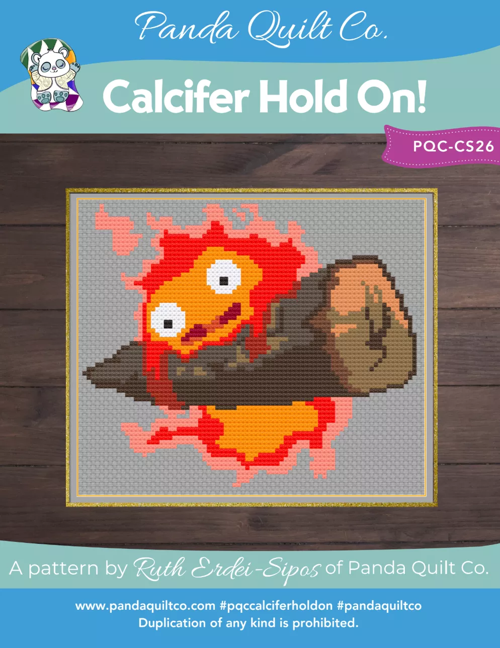 Calcifer Hold On Downloadable Cross Stitch Pattern