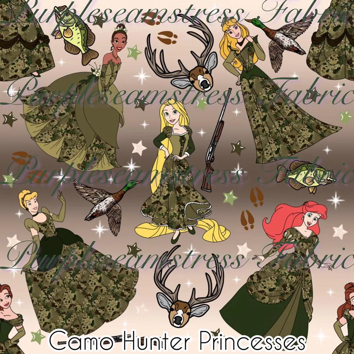 Camo Hunter PrincessesFabric