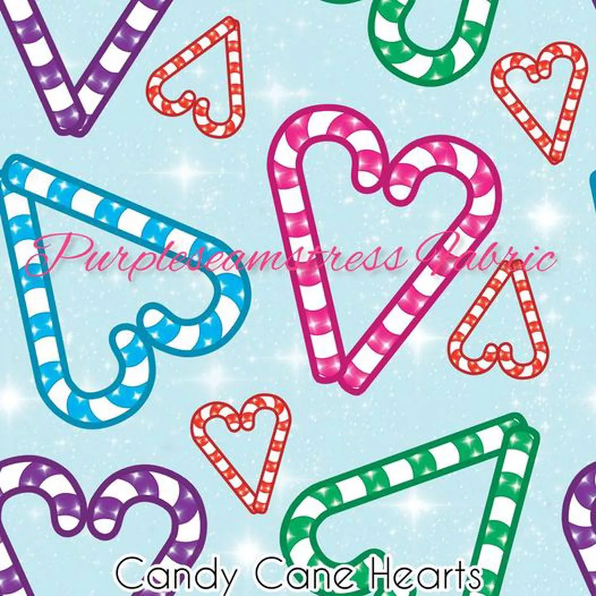 Candy Cane HeartsFabric