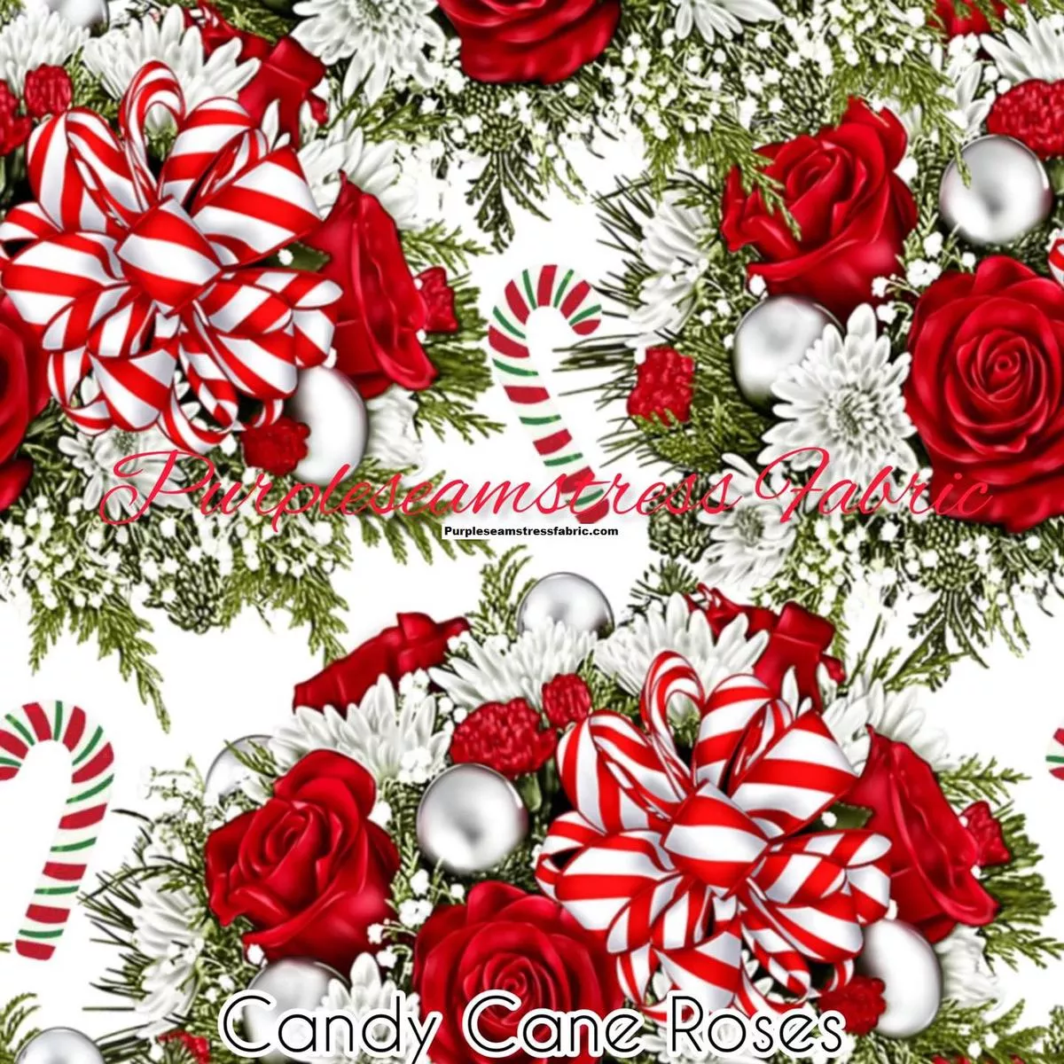 Candy Cane RosesFabric