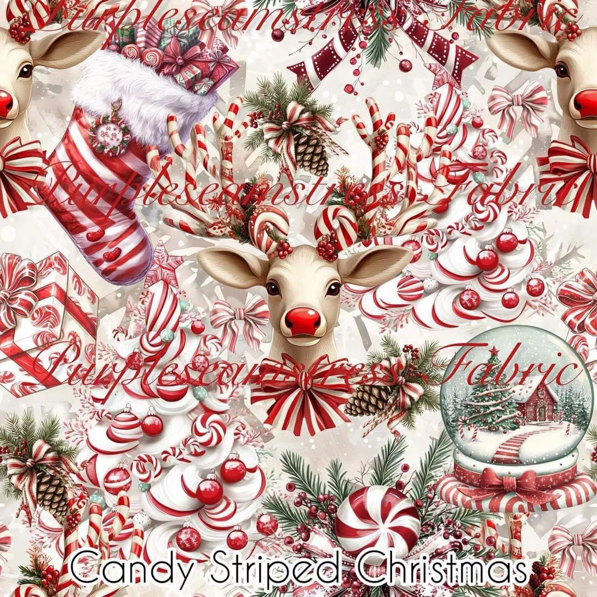 Candy Striped ChristmasFabric
