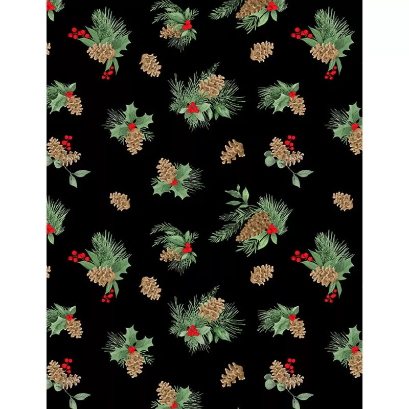 Cardinal Charm: Pine Cone Toss Black