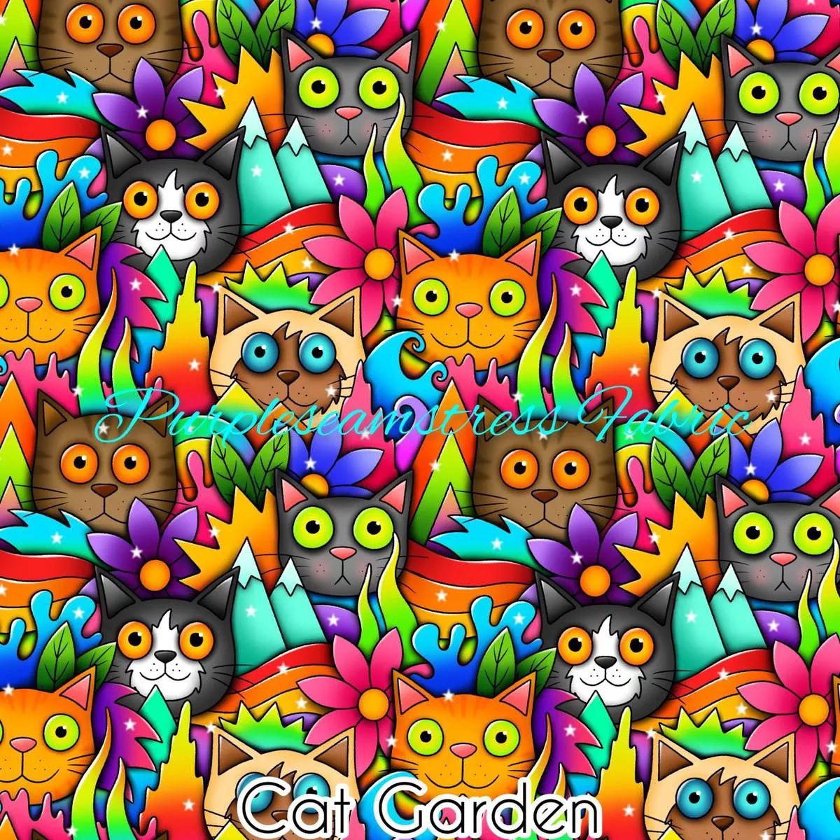 Cat GardenFabric