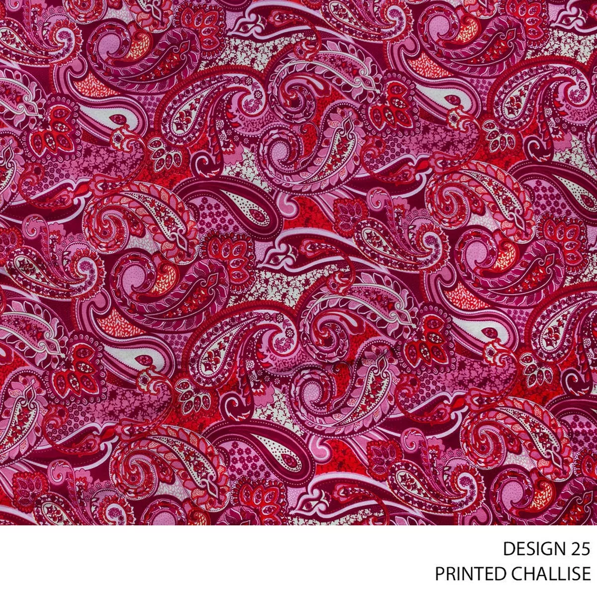 CHALISE PRINTED FABRIC 140CM RED VIOLET ROLL ROLL 001