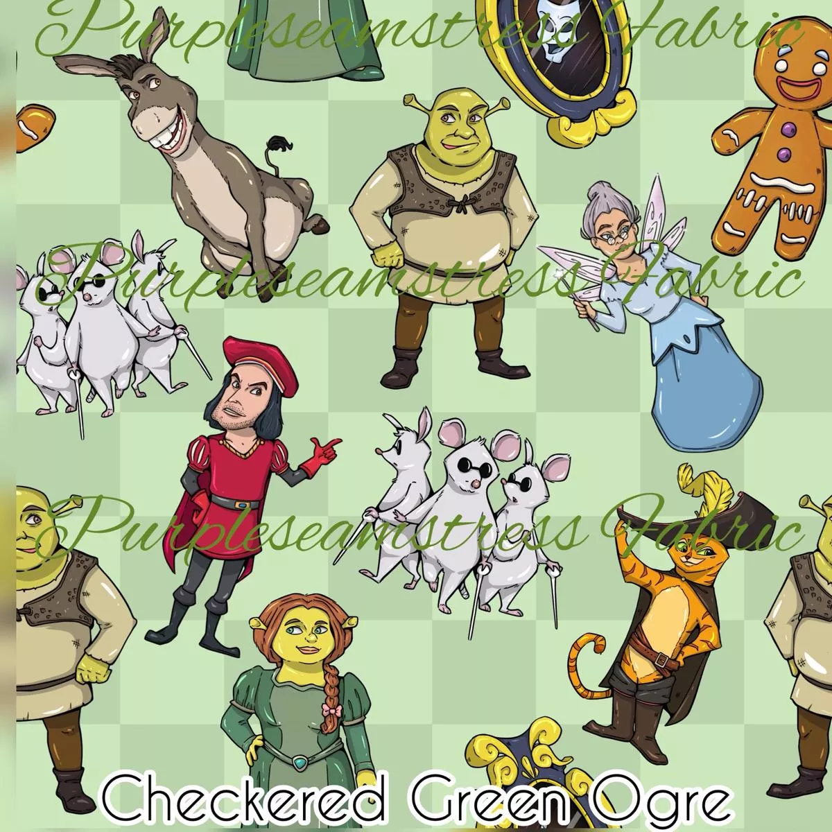 Checkered Green OgreFabric