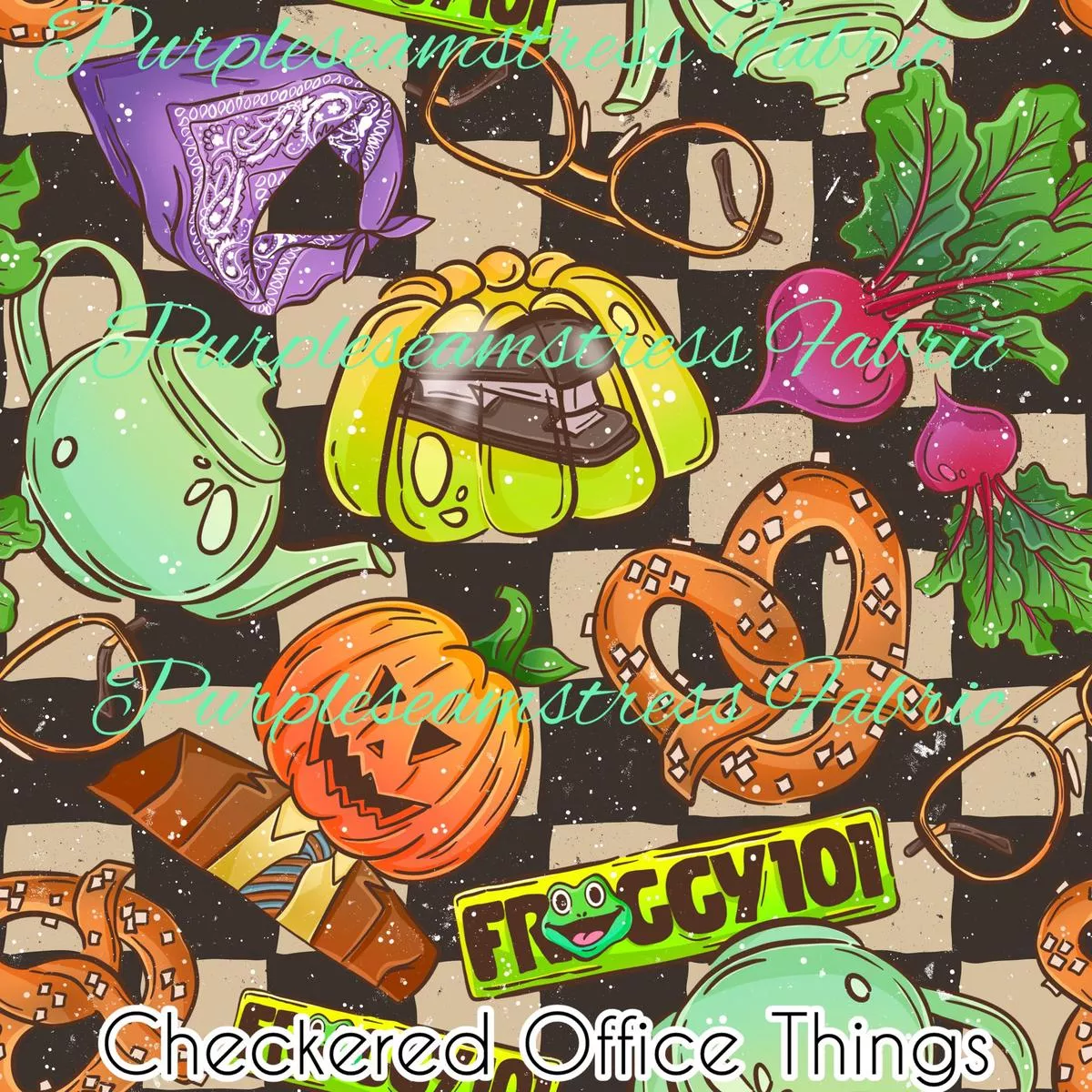 Checkered Office ThingsFabric