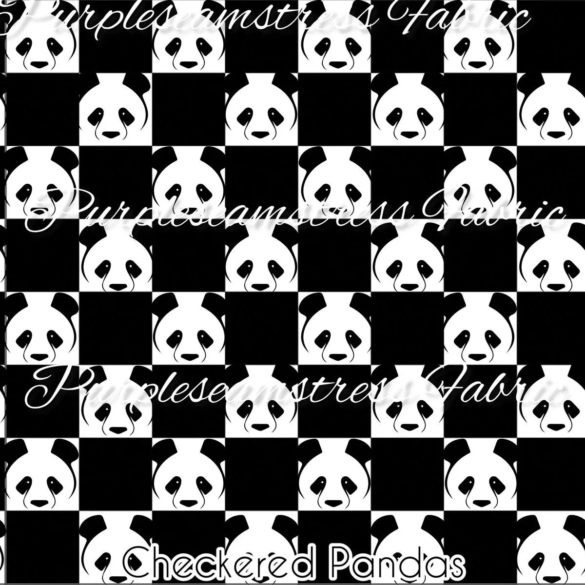 Checkered PandasFabric