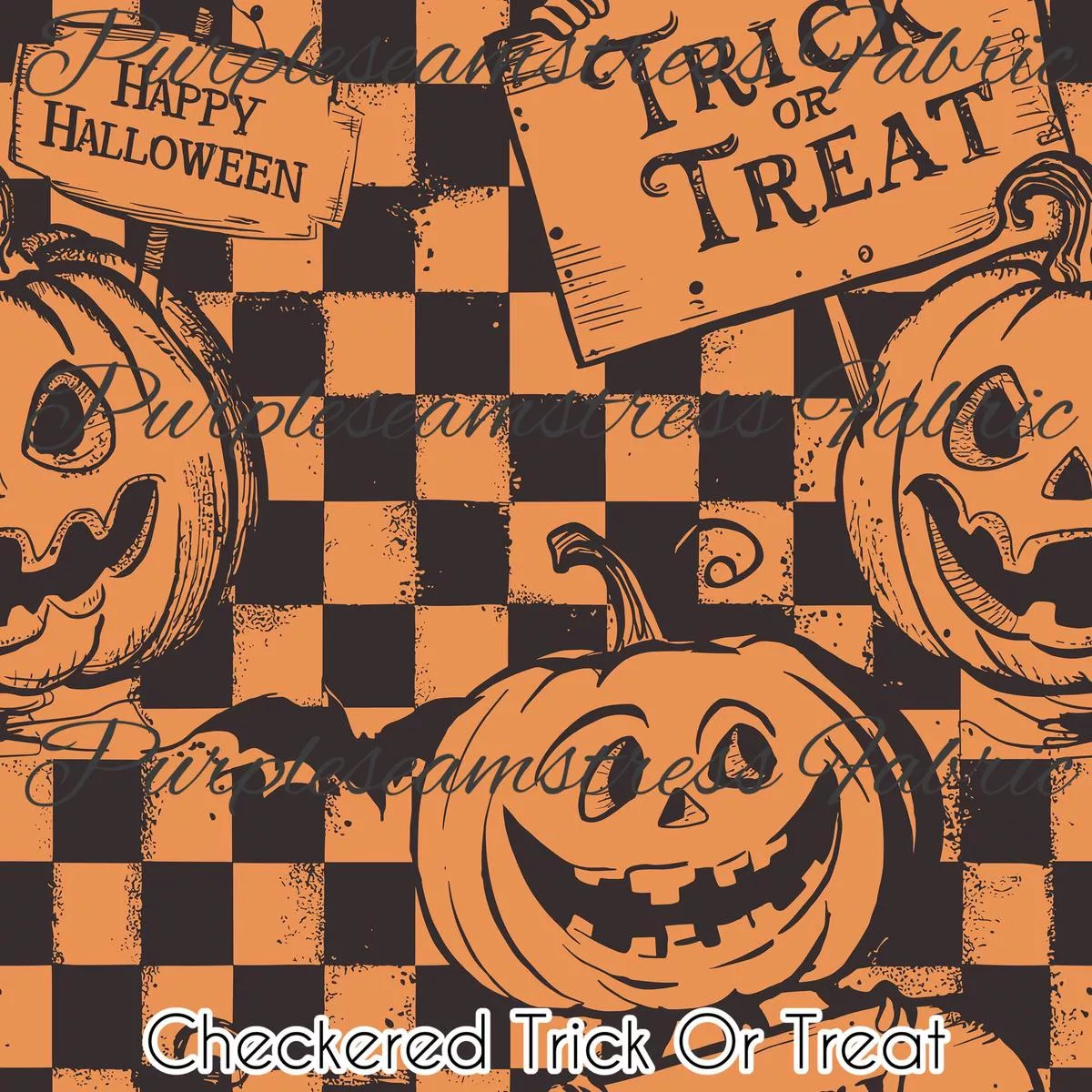 Checkered Trick or TreatFabric