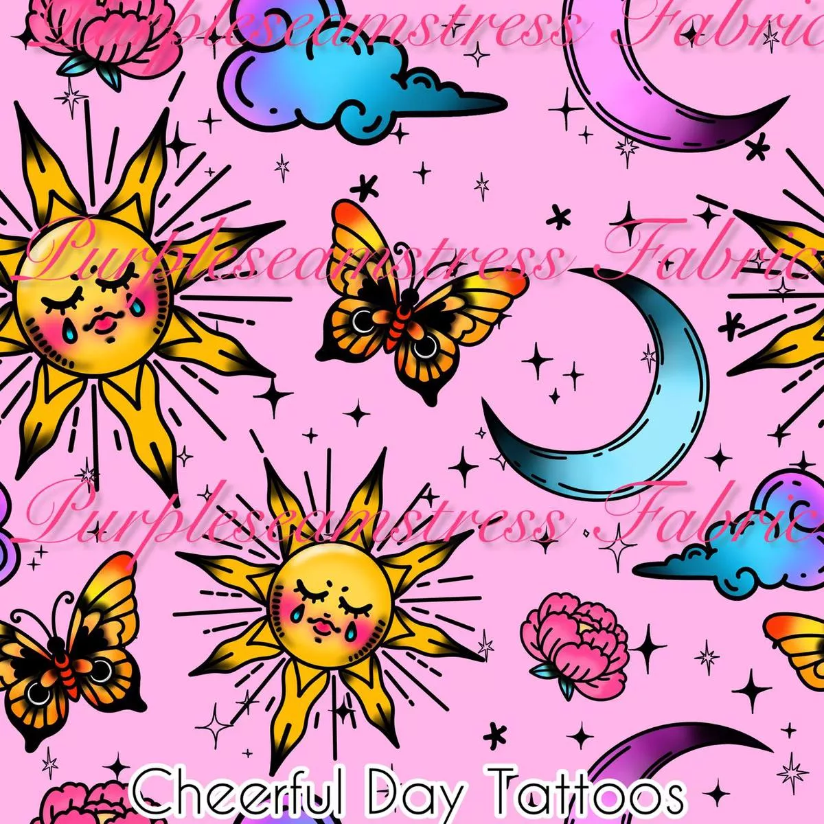 Cheerful Day TattoosFabric