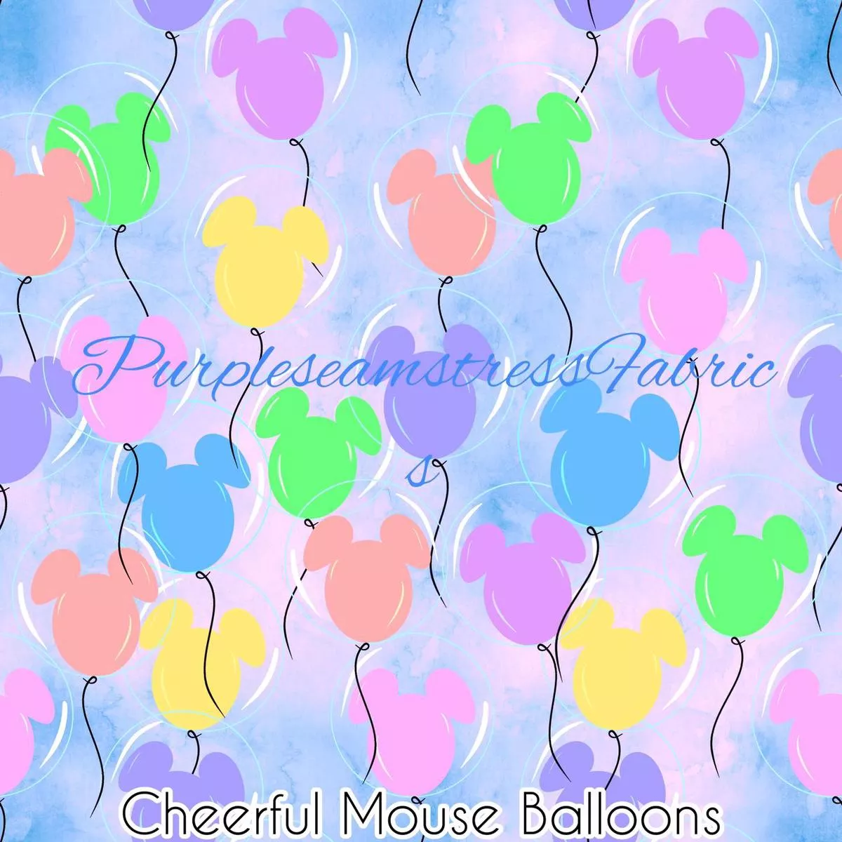 Cheerful Mouse BalloonsFabric