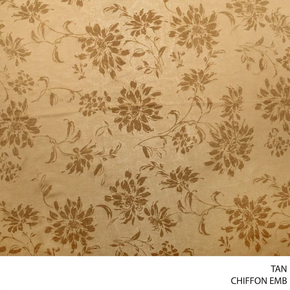 CHIFFON EMB FABRIC TAN ROLL ROLL 001