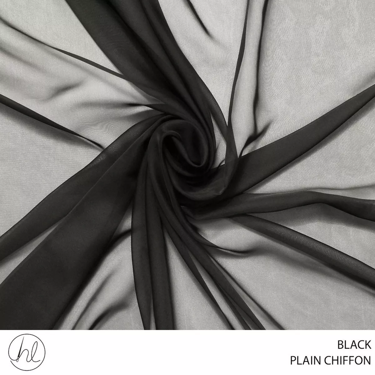 CHIFFON FABRIC BLACK ROLL ROLL 001