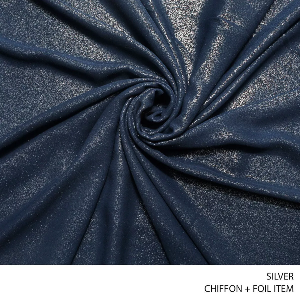 CHIFFON + FOIL ITEM FABRIC SILVER