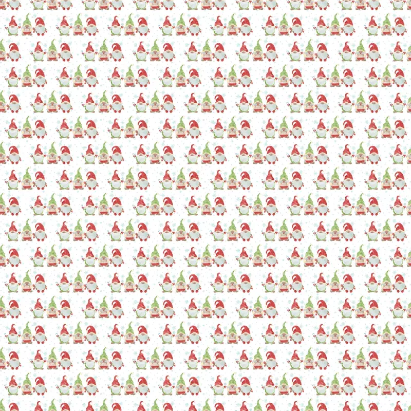 Christmas Gnomes With Candy Fabric – White