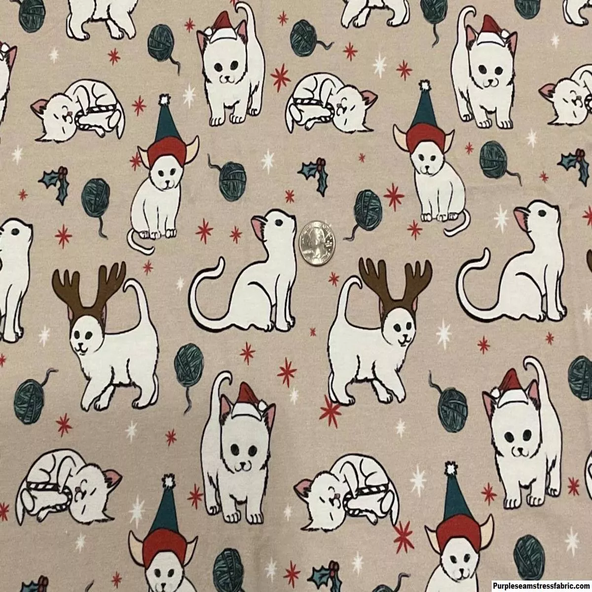 Christmas KittensFabric