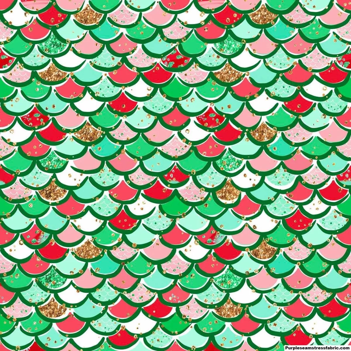 Christmas Mermaid ScalesFabric