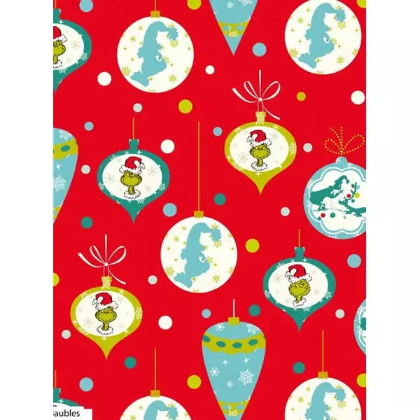 Christmas Patchwork Cotton Fabric – Grinchy Baubles