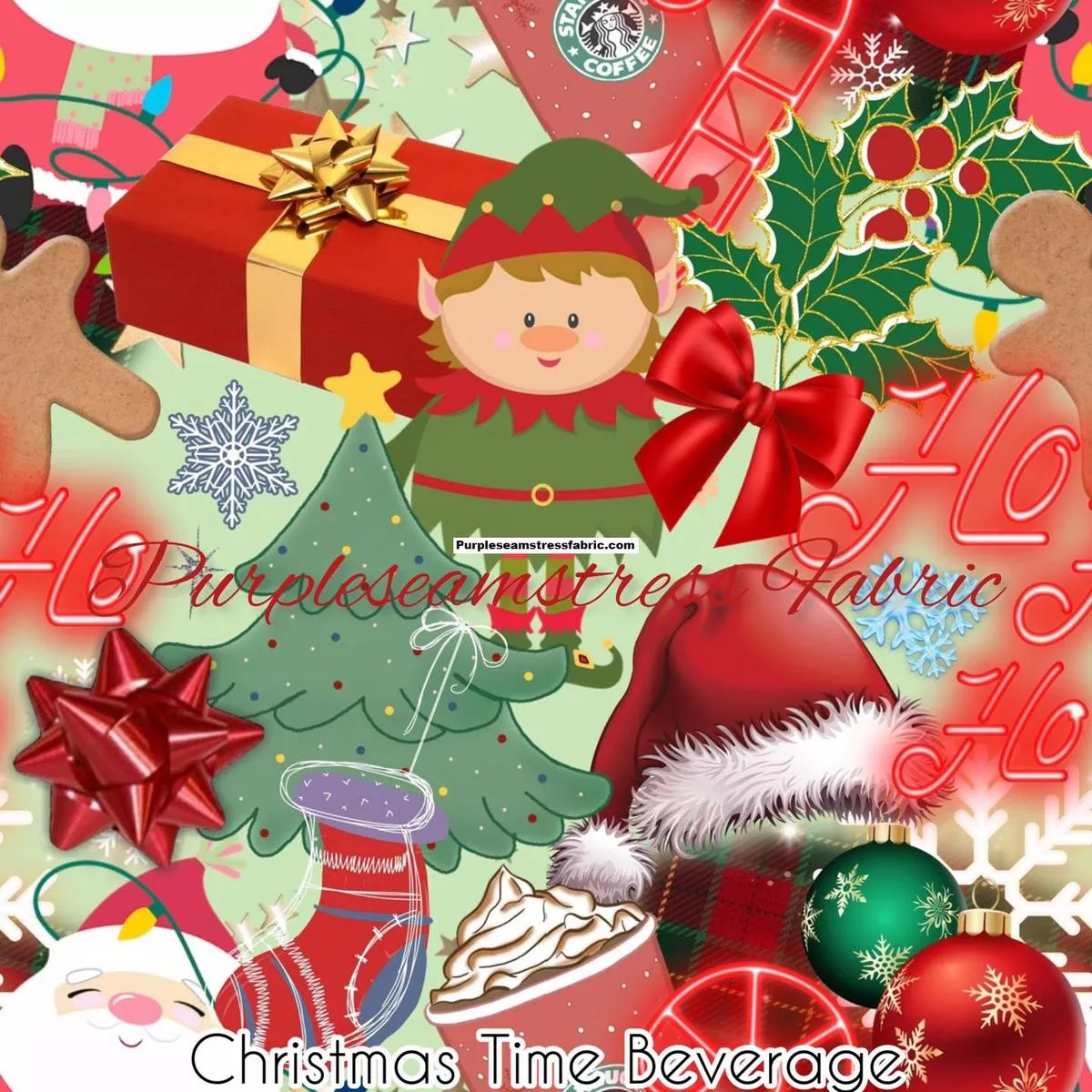 Christmas Time BeverageFabric