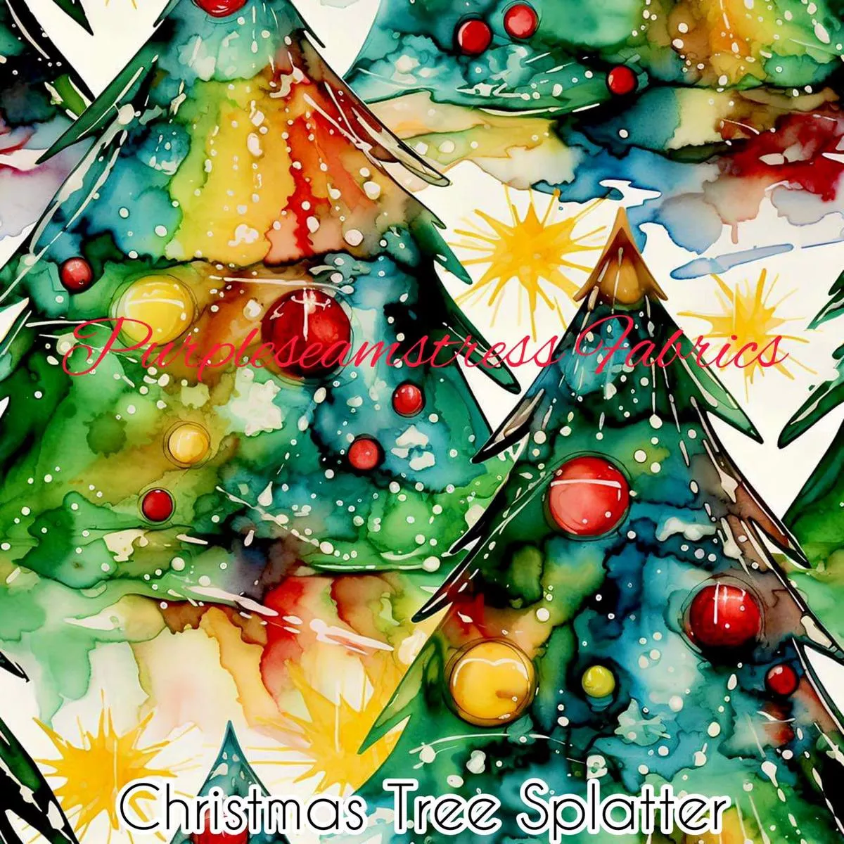 Christmas Tree SplatterFabric